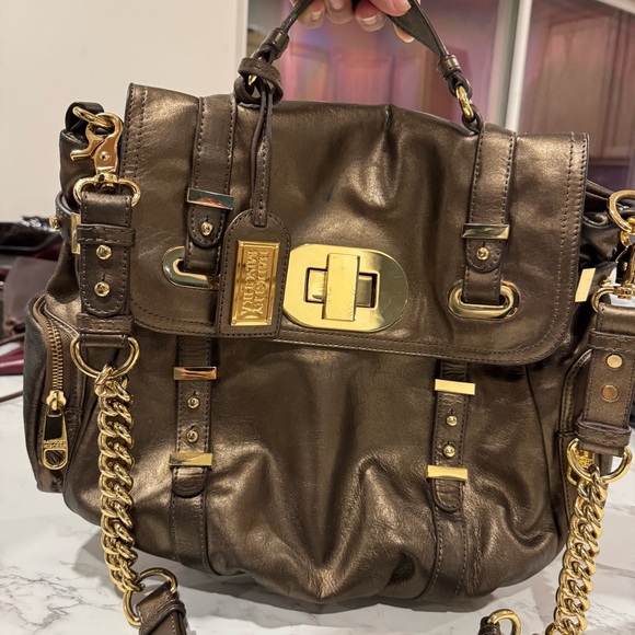 Badgley Mischka Handbags - Badgley Mischka Bronze Metallic Leather Bag